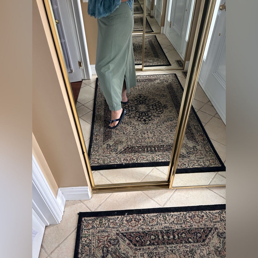 Olive Green A-Line Maxi Skirt /pants combo - Picture 4 of 12